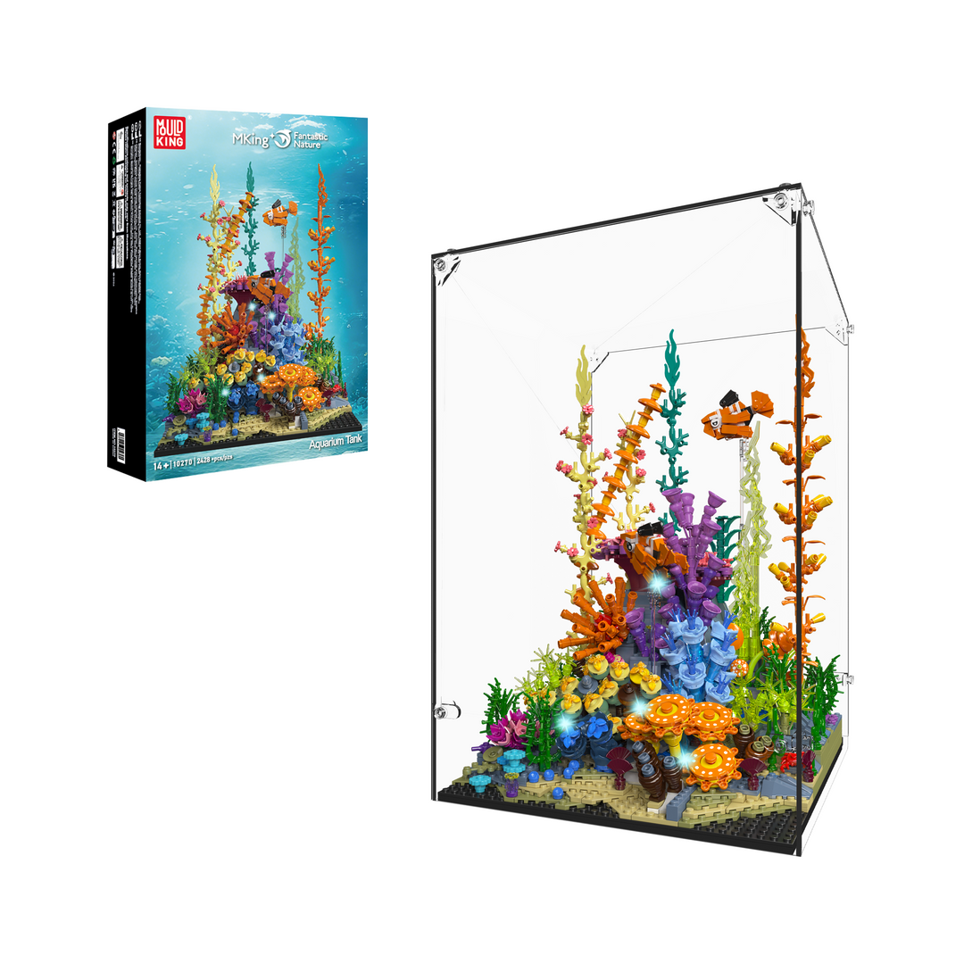 Mould King 10270 Aquarium récifal lumineux et vitrine en acrylique | 2 428 pièces