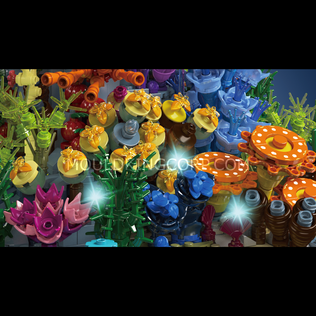 Mould King 10270 Aquarium récifal lumineux et vitrine en acrylique | 2 428 pièces