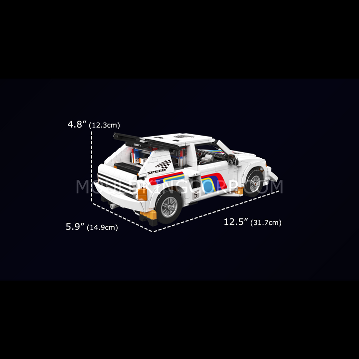 Mould King 10272 1980s Group B Rally Car Building Set | 1,477 Pcs