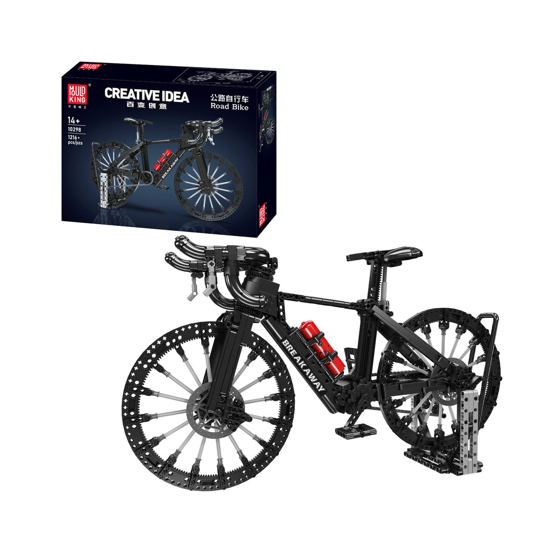 Mould King 10298 Zwarte racefiets met kettingaandrijving bouwset | 1.216 onderdelen