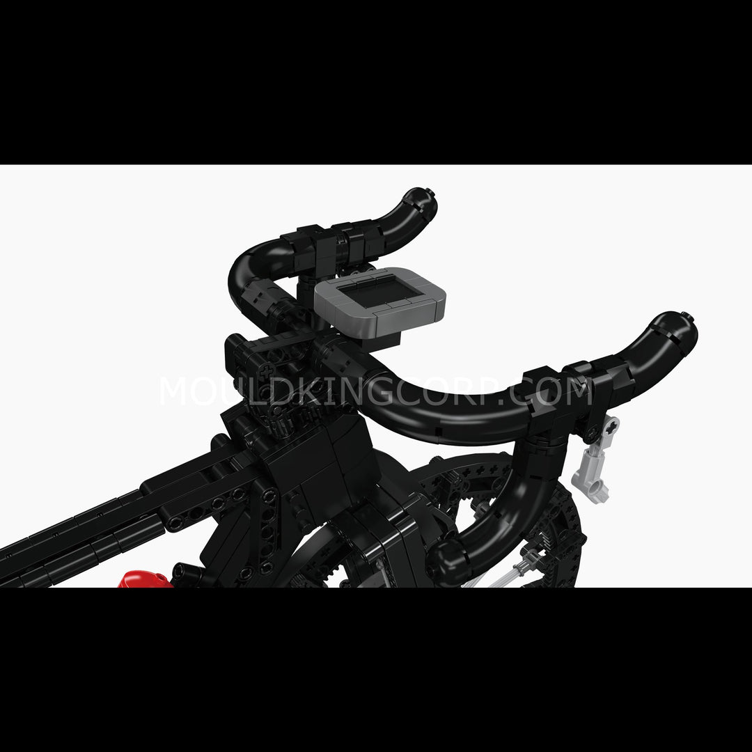 Mould King 10298 Zwarte racefiets met kettingaandrijving bouwset | 1.216 onderdelen