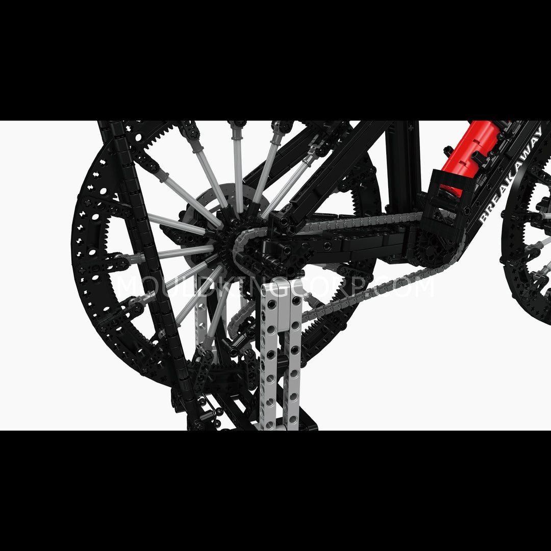 Mould King 10298 Zwarte racefiets met kettingaandrijving bouwset | 1.216 onderdelen