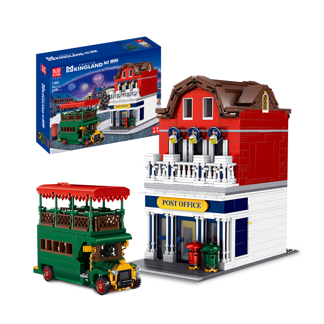 Mould King 11001 Vintage Post Office & Double-Decker Bus Building Set | 2,179 Pcs