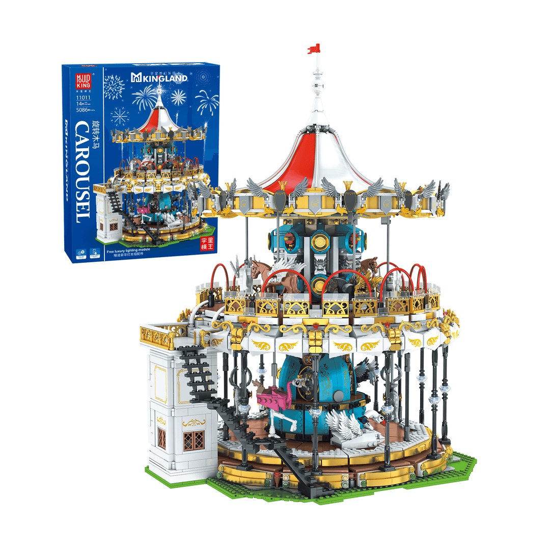 Motorized Carousel with Led Lights Building Set 11011 | MOULD KING Motorized Carousel with Led Lights Building Set 11011 | MOULD KING