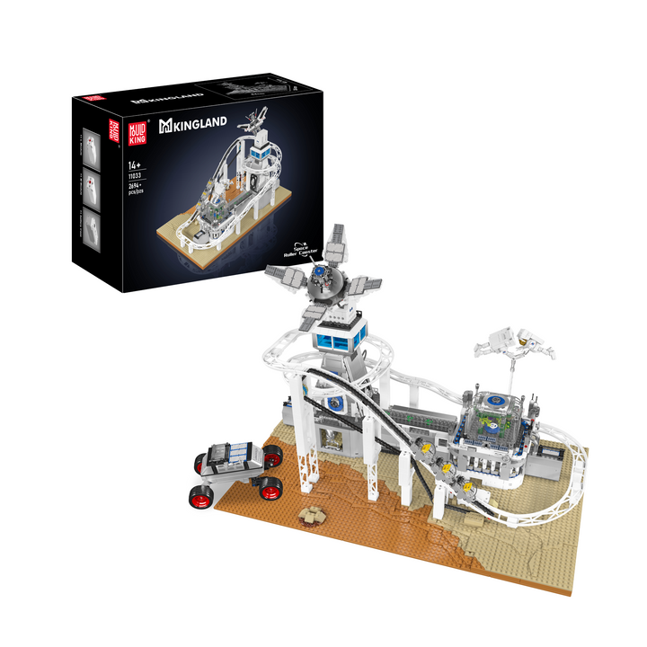 ould King 11033 Motorized Space Roller Coaster & Lunar Base Building Set | 2,694 Pcs