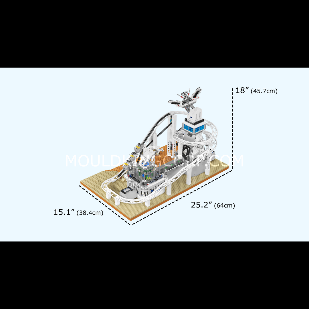 ould King 11033 Motorized Space Roller Coaster & Lunar Base Building Set | 2,694 Pcs