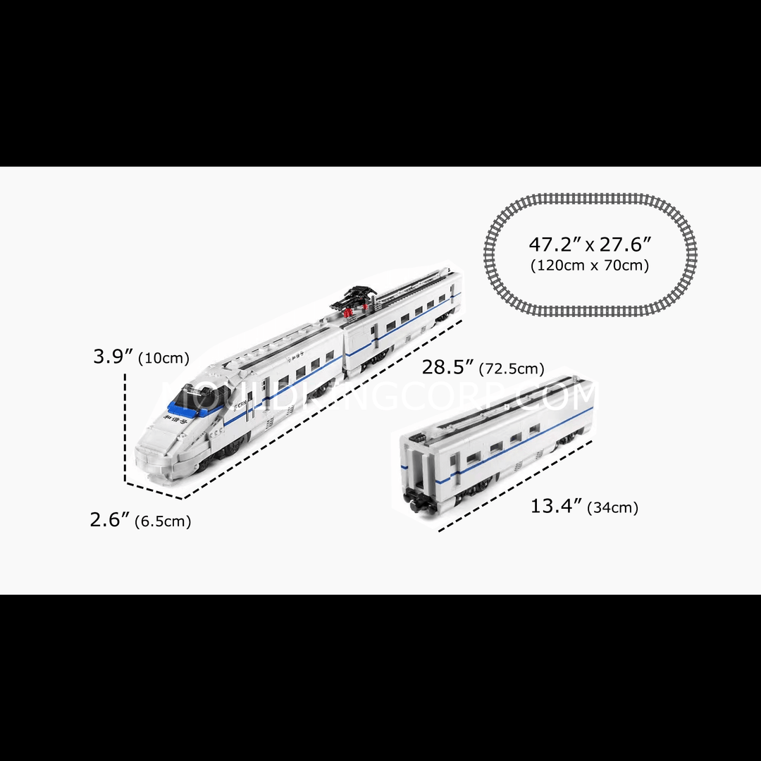 MOULD KING 12002 CRH2 Hochgeschwindigkeitszug-Bausatz | 1.808 PCS