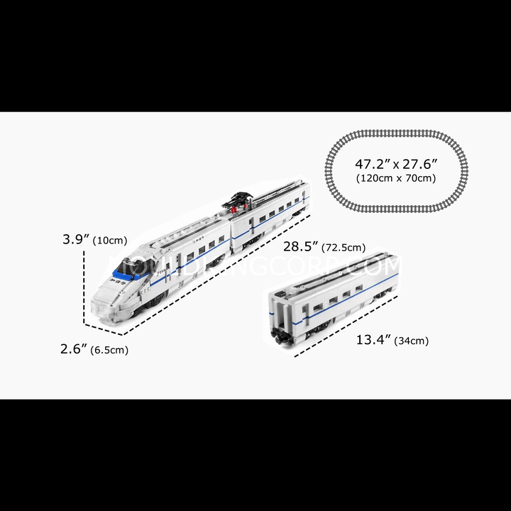 MOULD KING 12002 CRH2 Hochgeschwindigkeitszug-Bausatz | 1.808 PCS