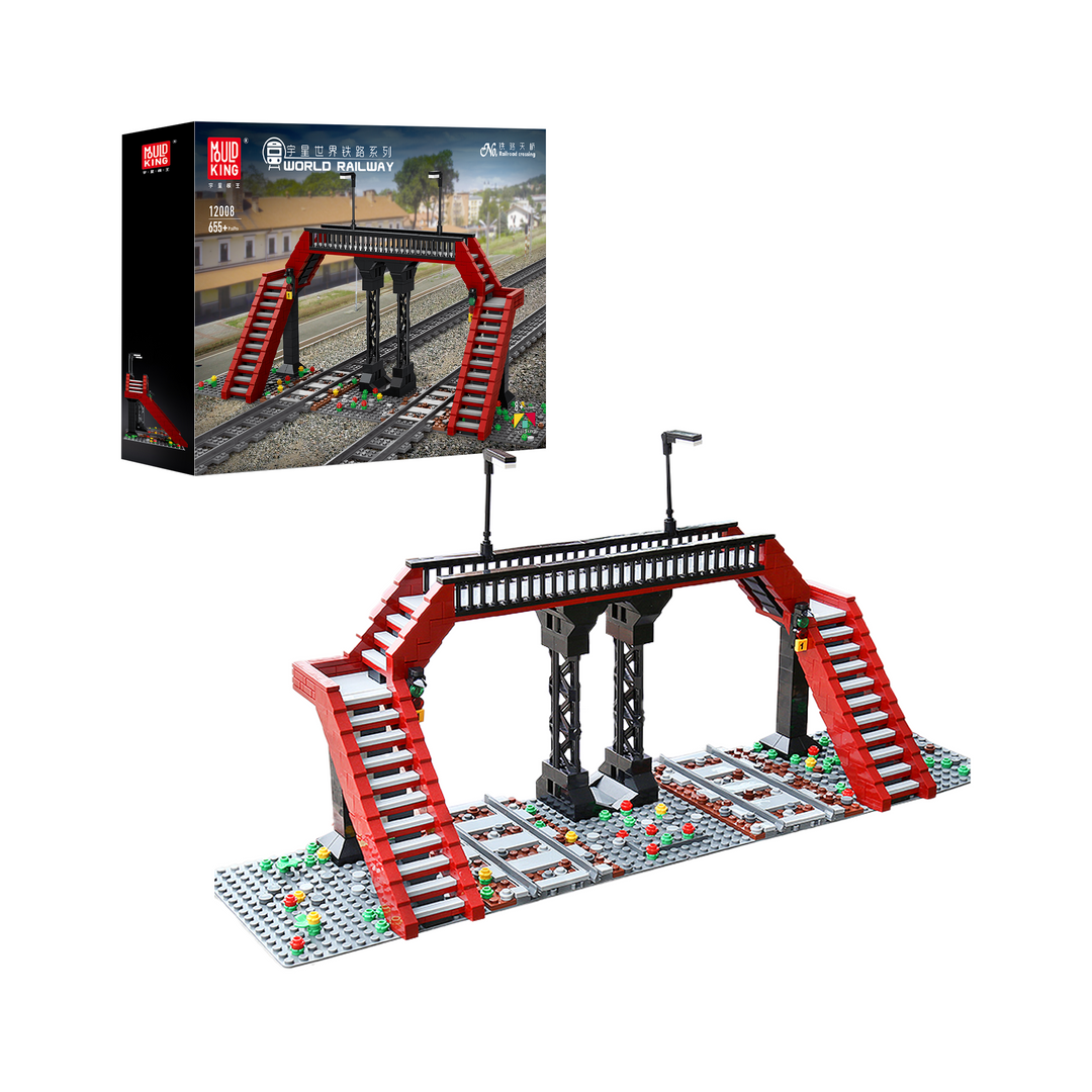 Mould King 12008 Railway Footbridge Building Set | 655 Pcs