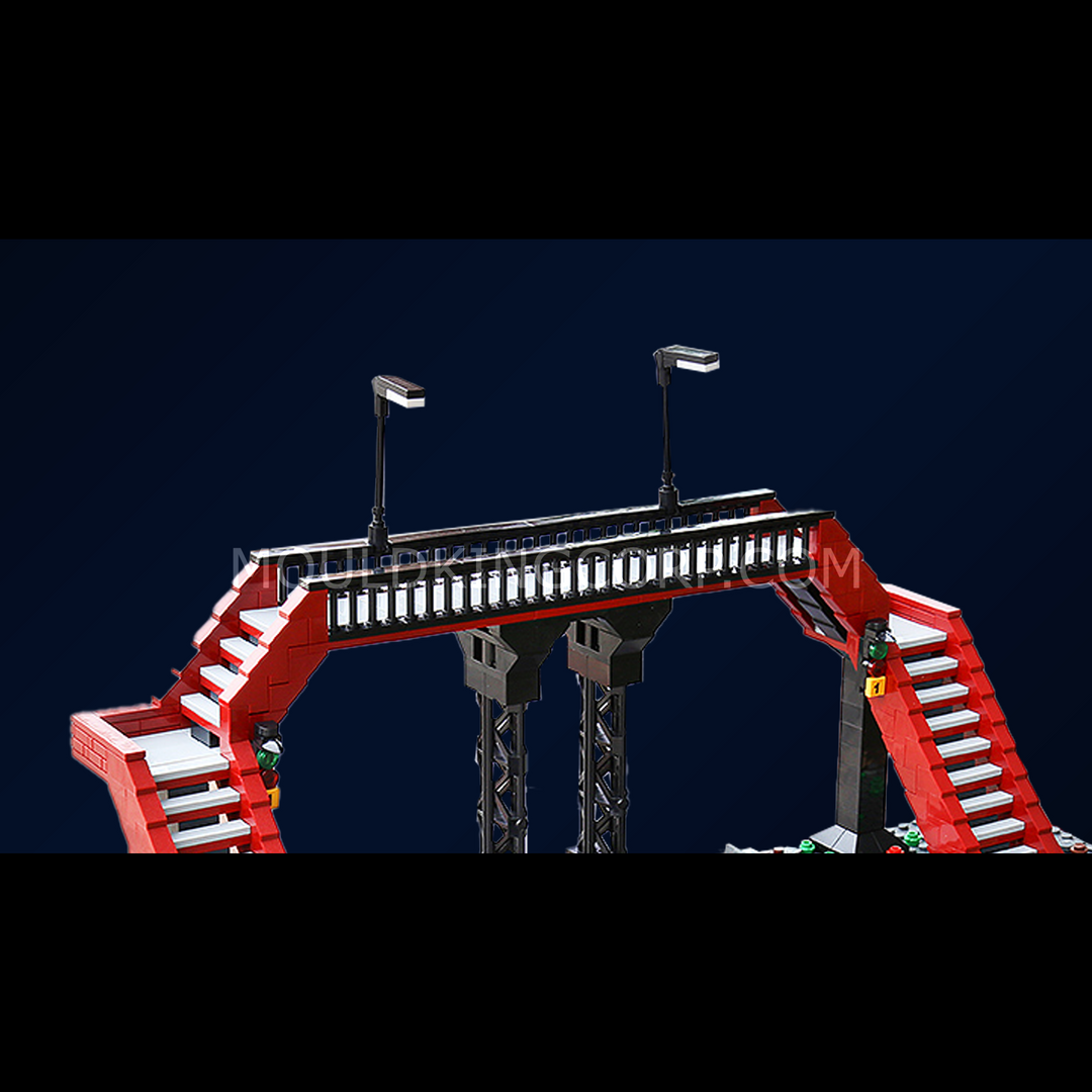 Mould King 12008 Railway Footbridge Building Set | 655 Pcs