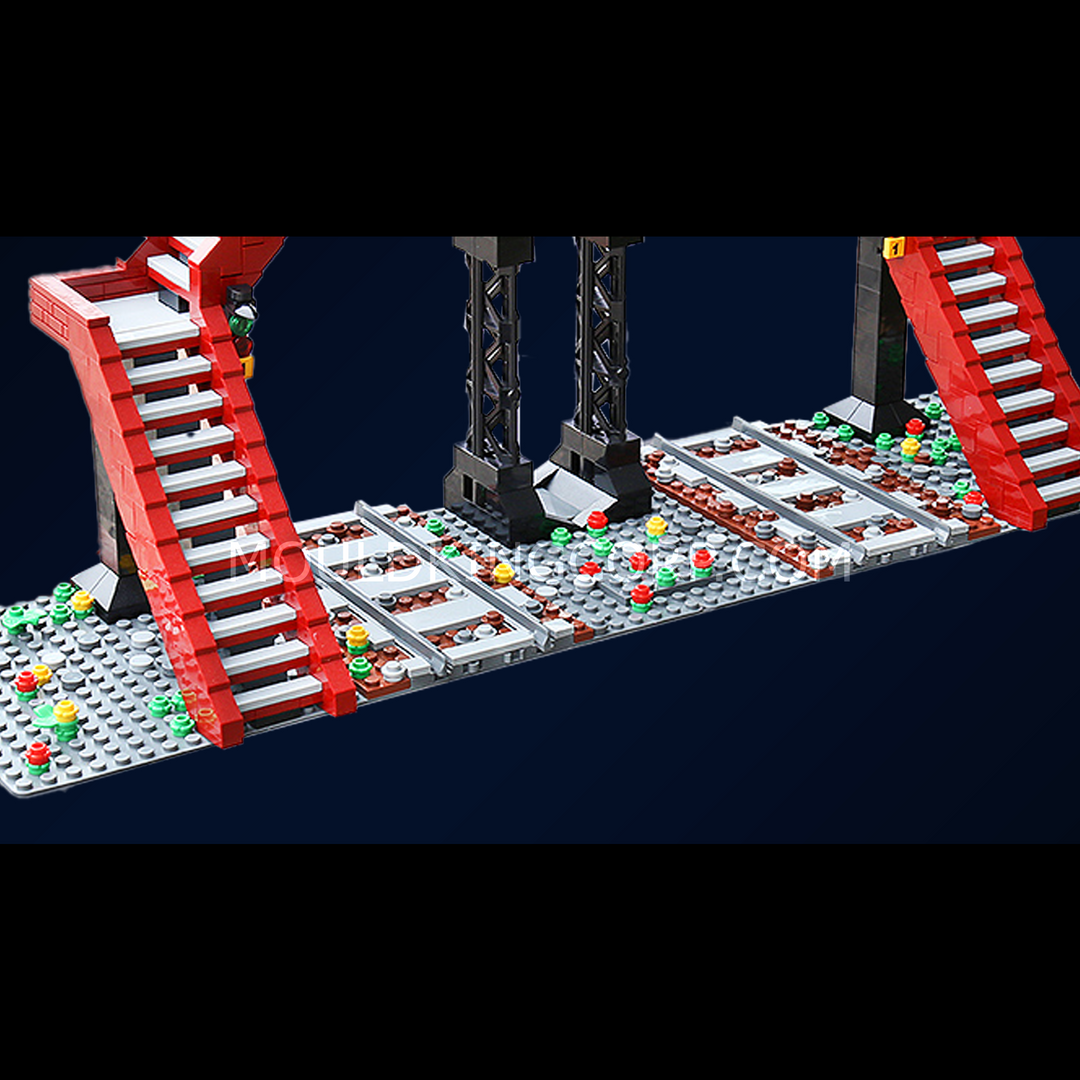 Mould King 12008 Railway Footbridge Building Set | 655 Pcs