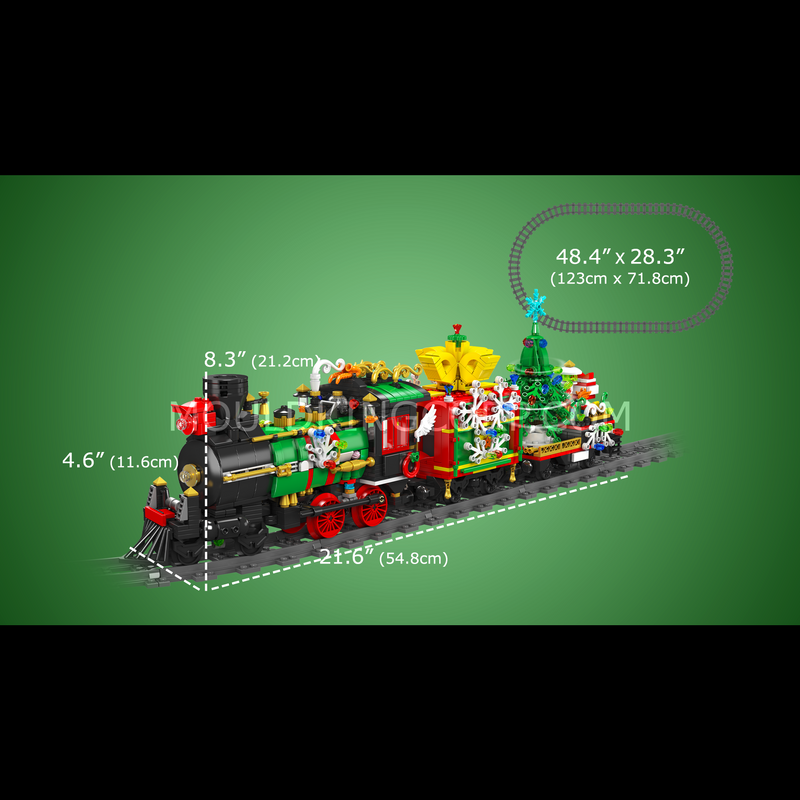 MOULD KING 12012 Christmas Train with Light & Music Buidling Set | 1,457 PCS