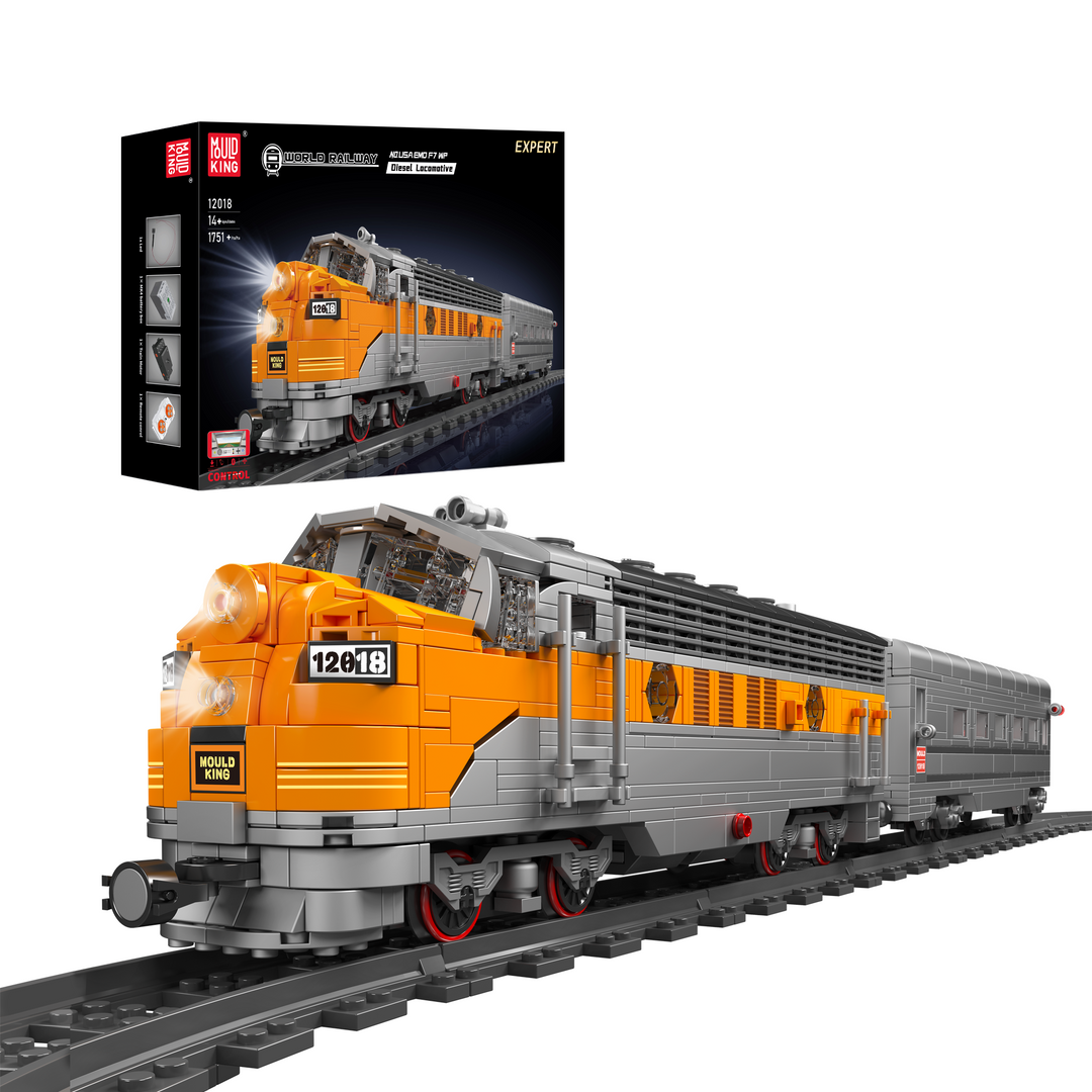Mould King 12018 USA EMD F7 WP Diesel Locomotive | 1,541 Pcs