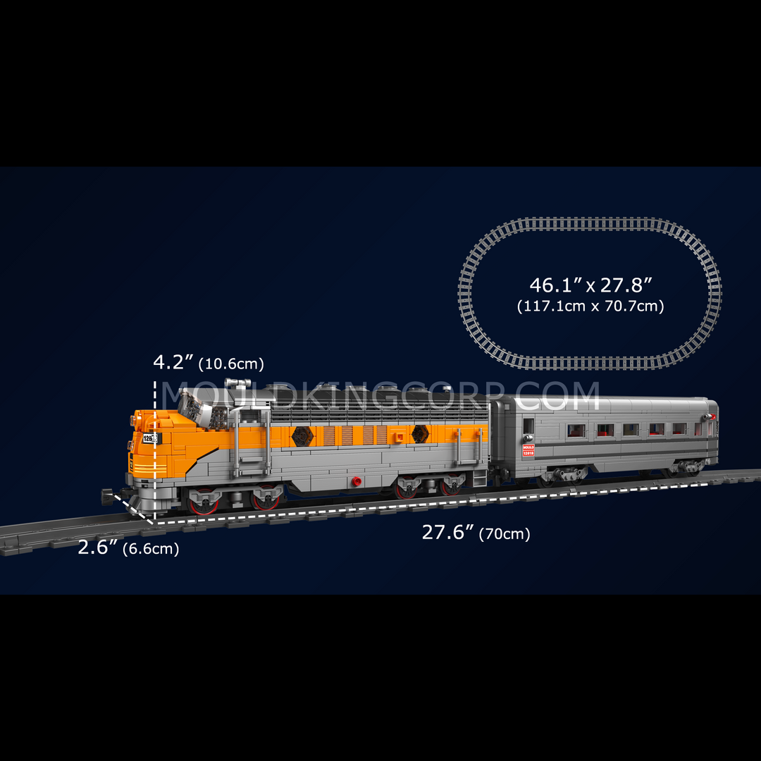 Mould King 12018 USA EMD F7 WP Diesel Locomotive | 1,541 Pcs