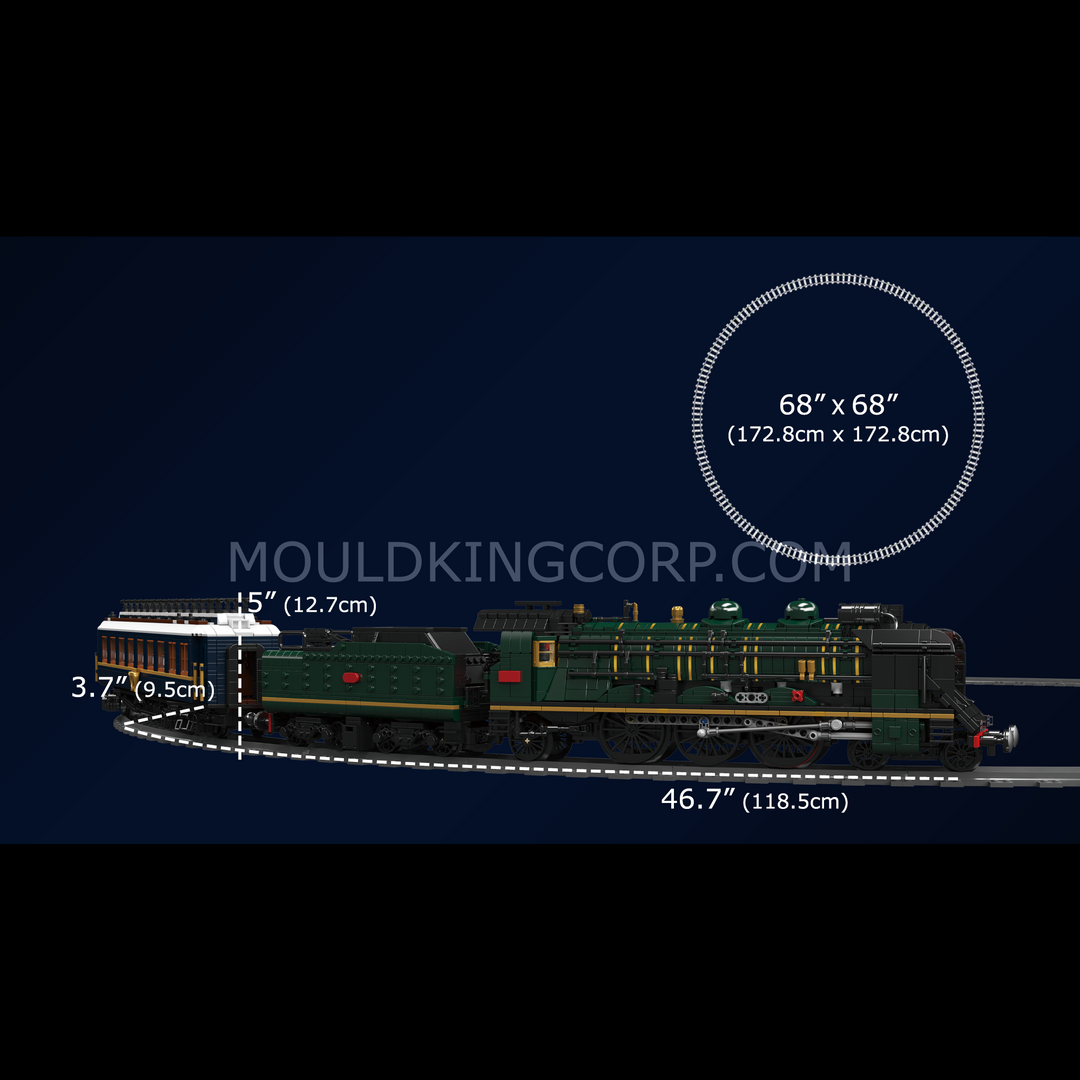 Mould King 12025 Coffret de construction de locomotives à vapeur SNCF 231 Orient Express | 3 898 pièces