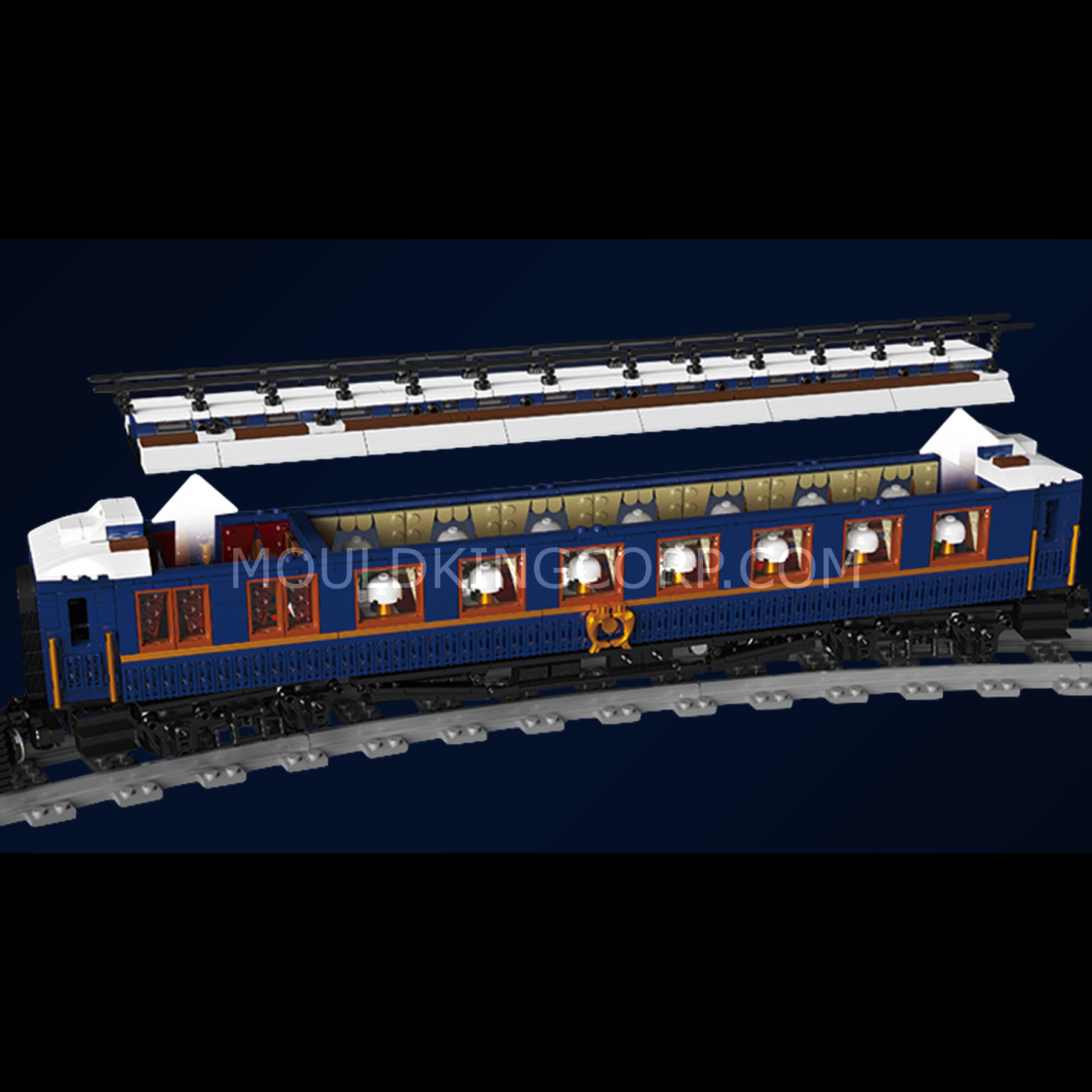 Mould King 12025 Technology Remote Controlled Steam Locomotive SNCF 231 of Orient Express French Railways Train Lighting Building Blocks Set LED