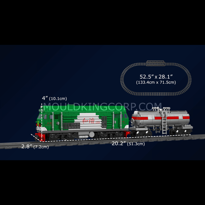 Mould King 12026 HXN 3 Diesel Locomotive Building Set | 1,090 Pcs