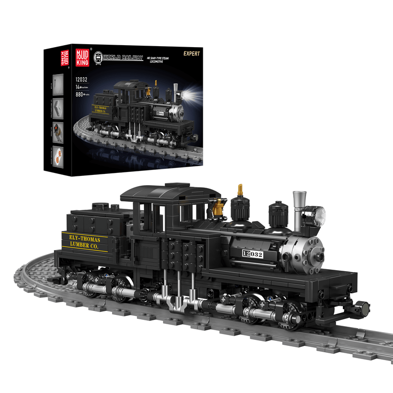 Mould King 12032 Shay-type Steam Locomotive Building Set | 880 Pcs