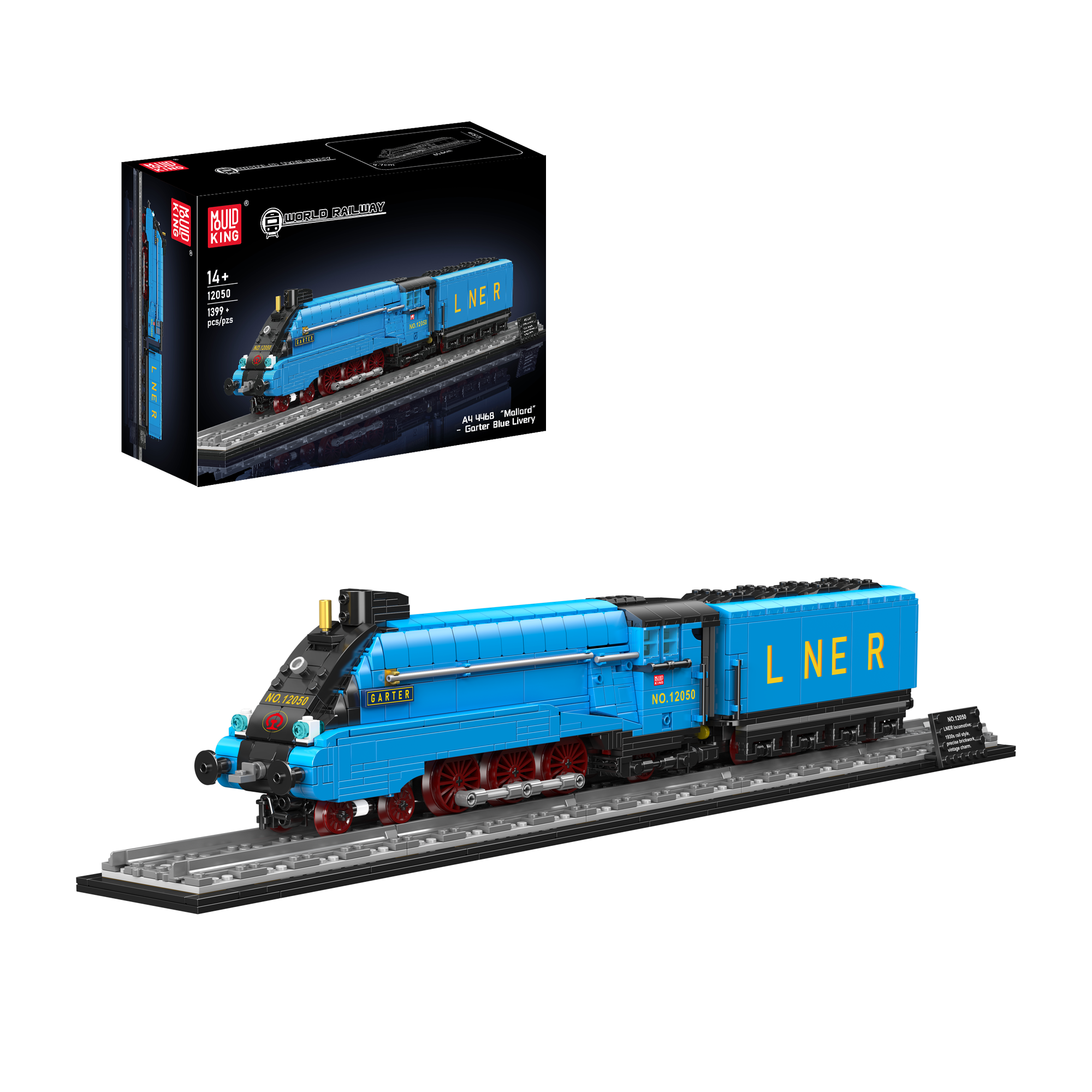Mould King 12050 Mallard A4 Streamliner Building Set | 1,399 Pcs ...