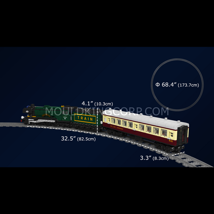 Mould King 12053 Remote Control Scottish Heritage Express Steam Train Building Set | 2,206 Pcs