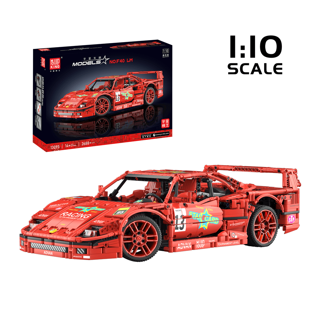 Mould King 13095 F40 Rennwagen in limitierter Auflage, ferngesteuerter Bausatz | 2.688 Teile