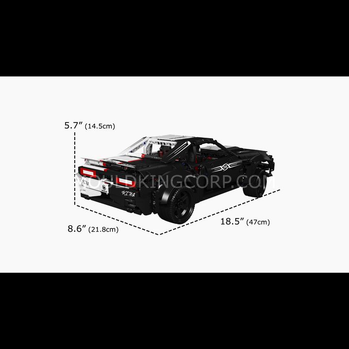 MOULD KING 13128 Ensemble de construction de voiture de sport télécommandée Hellcat | 1678 pièces