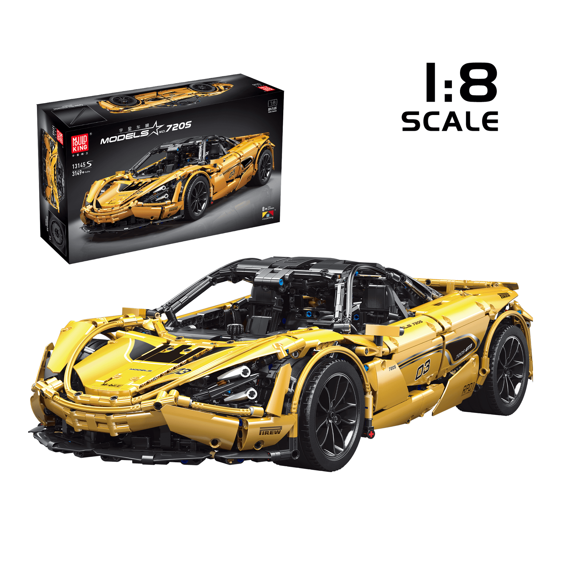 MOULD KING 13145S 1:8 Mclaren 720S with 3149 Pieces