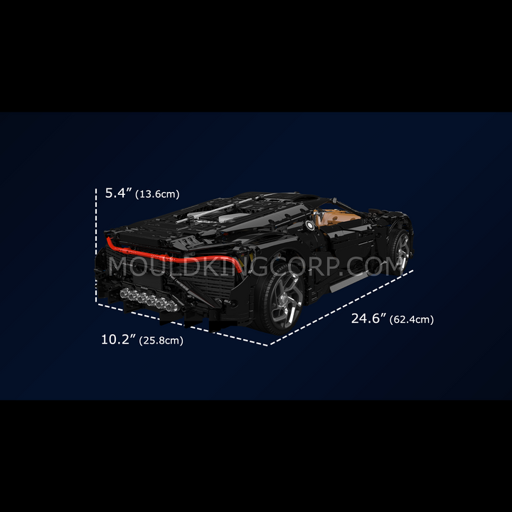 Mould King 13163 Voiture Noire Ferngesteuertes Hyper-Car-Bauset | 4.800 Teile