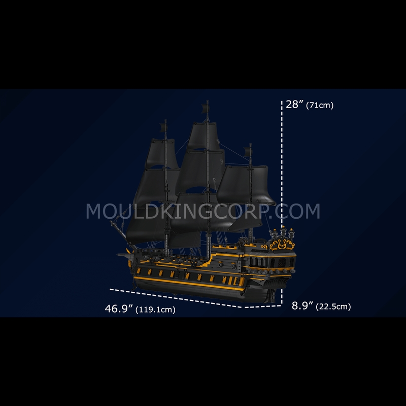 MOULD KING 13186 Black Pirate Ship Building Model Set | 4,794 PCS