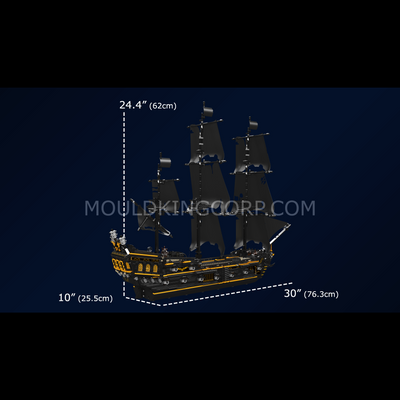 Mould King 13199 Black Pirates Ship Model Building Set | 3,180 PCS