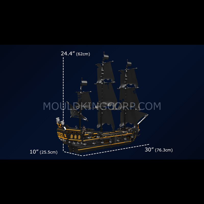 Mould King 13199 Black Pirates Ship Model Building Set | 3,180 PCS