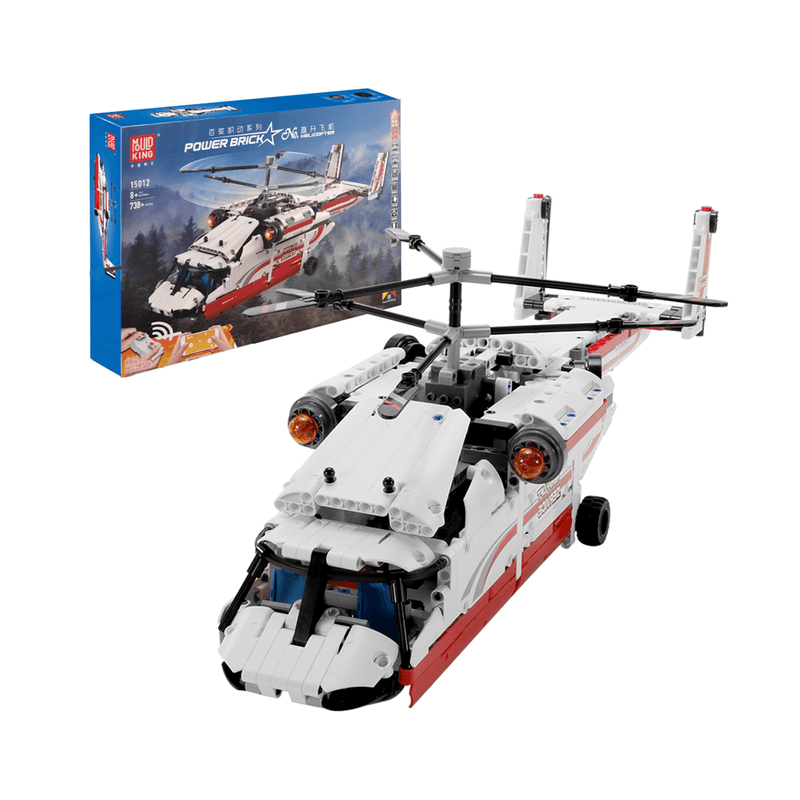 MOULD KING 15012 RC Coaxial Twin-Rotor Helicopter Building Set | 738 PCS