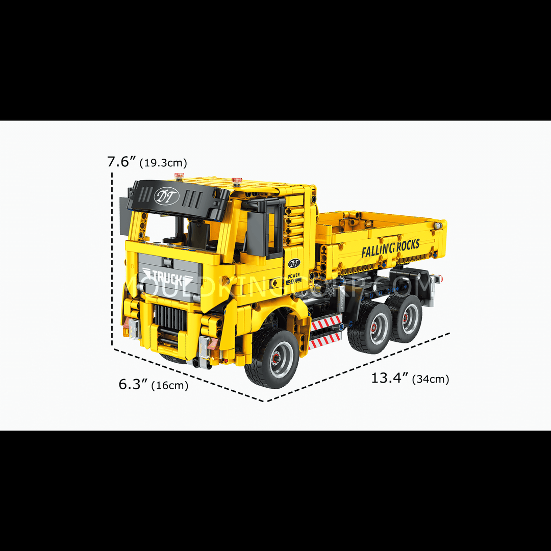 Ensemble de construction de camion à benne basculante télécommandé MOULD KING 15025 | 1 012 pièces