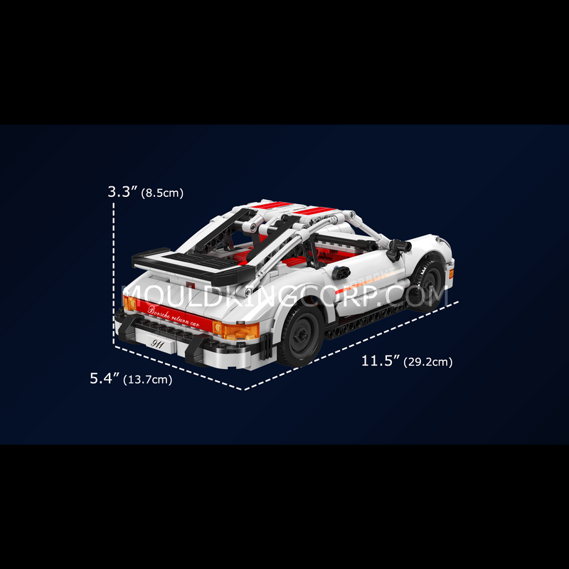 Mould King 15063 911 Pull-Back Sports Car Building Set | 824 Pcs