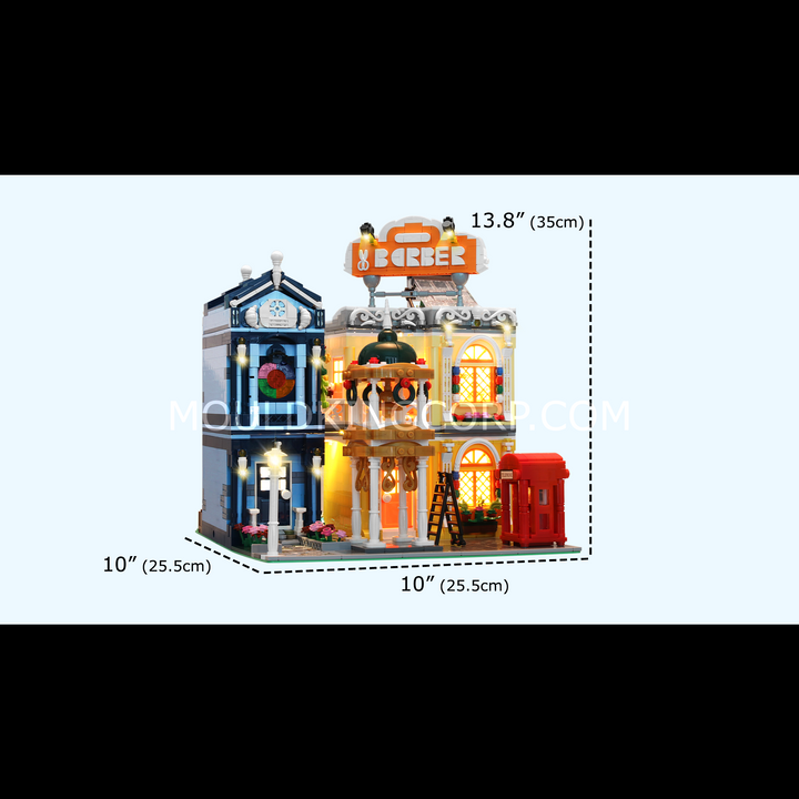 Mould King 16031 Small Town Barbershop Building Set | 3,096 Pcs