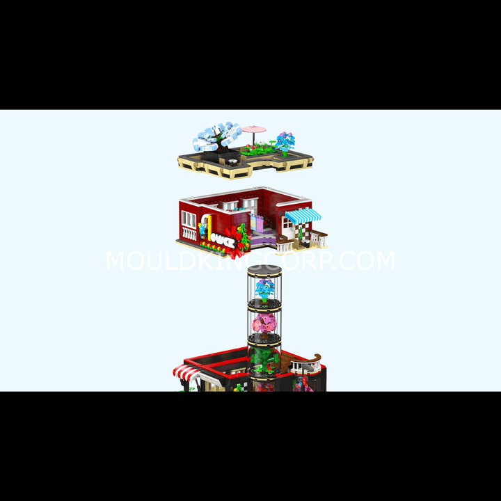 Mould King 16056 NovaTown Flower Shop Building Set | 2,291 Pcs