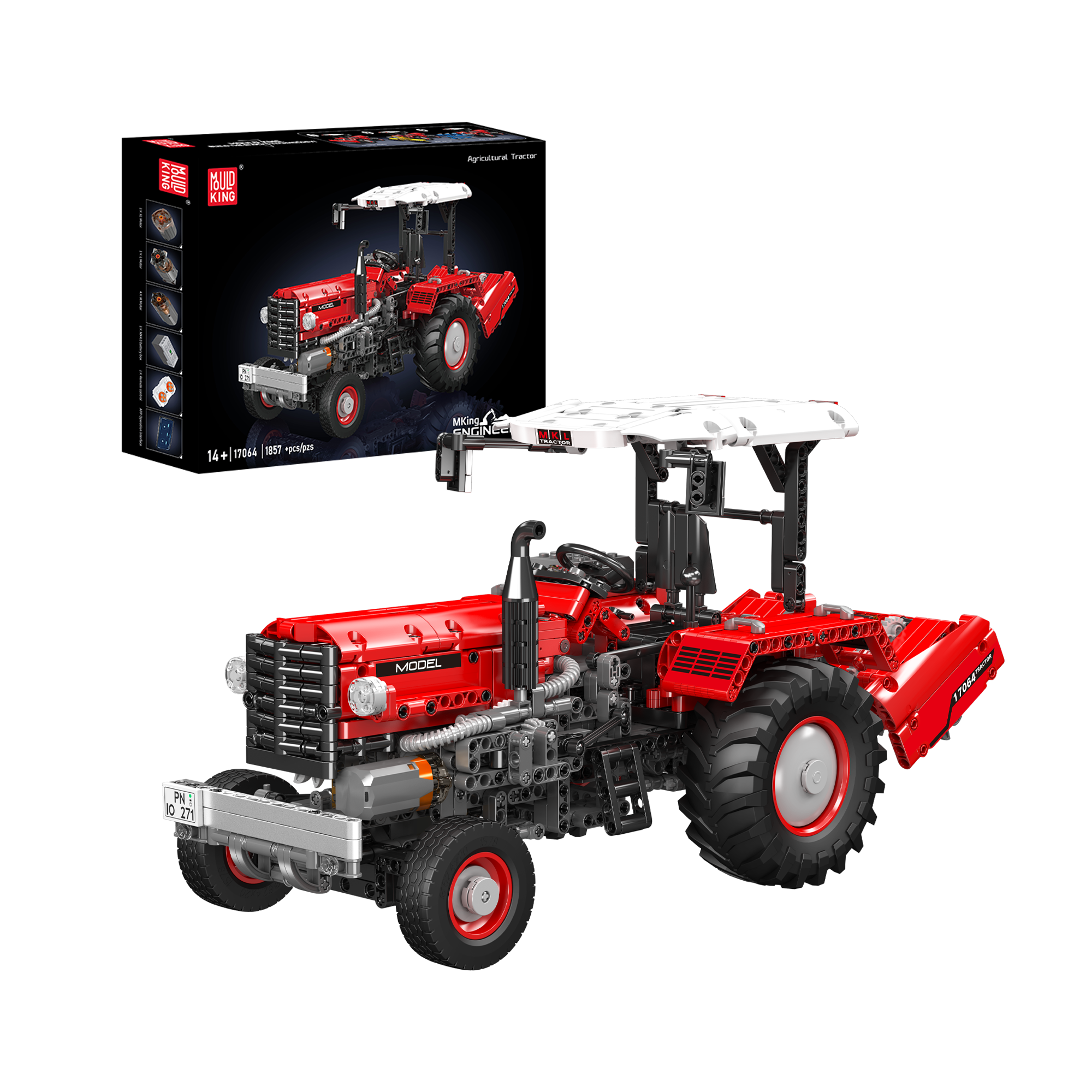 Mould King 17064 Remote Control Agricultural Tractor Building Set | 1 ...