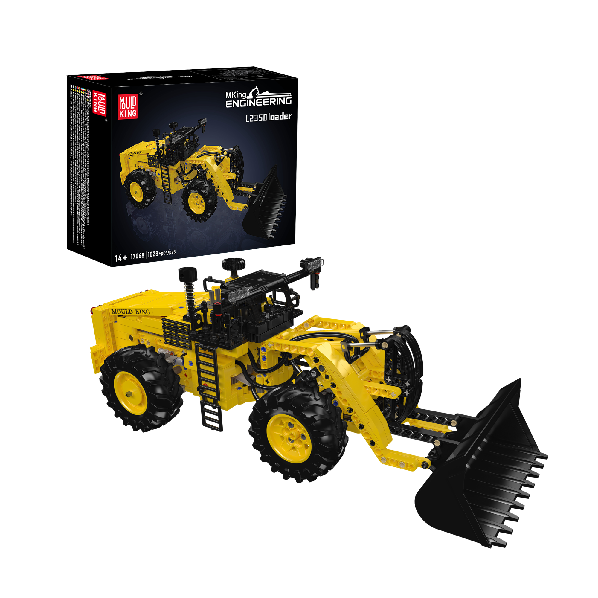 Mould King 17068 The L2350 Pneumatic Wheel Loader Building Set | 1,028 ...