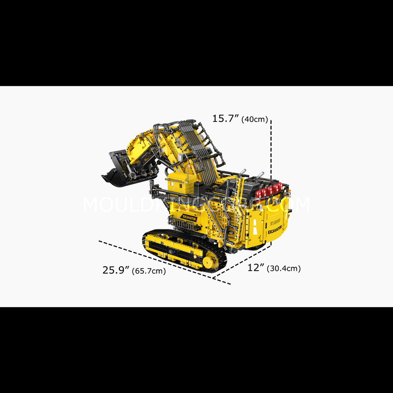 Mould King 17070 MOC Remote Controlled Excavator per R9800 Crawler Excavator, 4767 Parts Truck Model Clamp Blocks Building Kit Giocattoli per bambini e adulti con 6 motori (versione gialla Mould King 17070 MOC Remote Controlled Excavator per R9800 Crawler Excavator, 4767 Parts Truck Model Clamp Blocks Building Kit Giocattoli per bambini e adulti con 6 motori (versione gialla