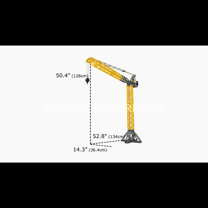 Mould King 17096 Luffing Jib Tower Crane Building Set | 2,565 Pcs