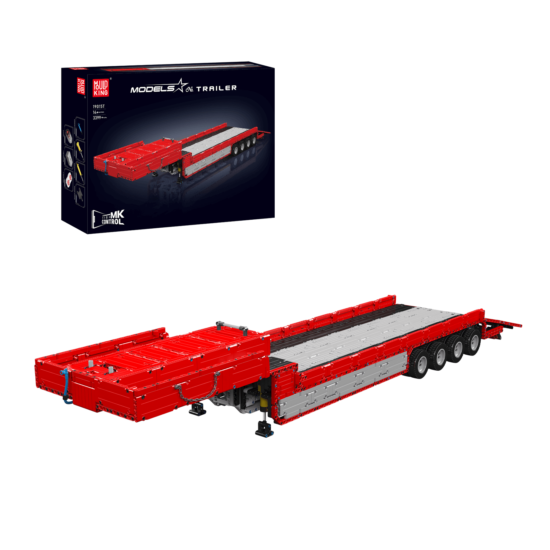 Mould King 19015+19015T FH16 Remote Controlled Pneumatic Tractor and T ...