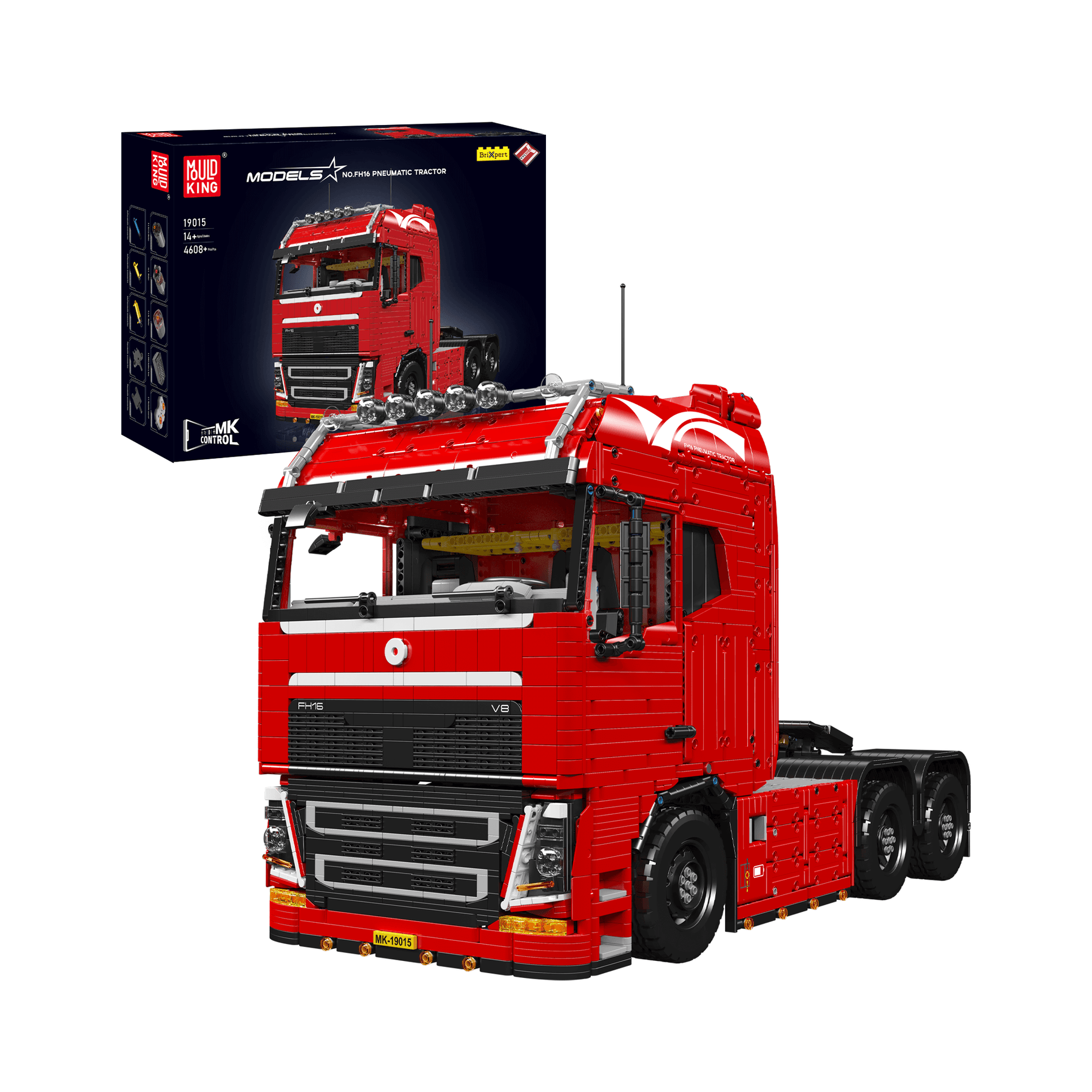 Mould King 19015+19015T FH16 Remote Controlled Pneumatic Tractor and T ...