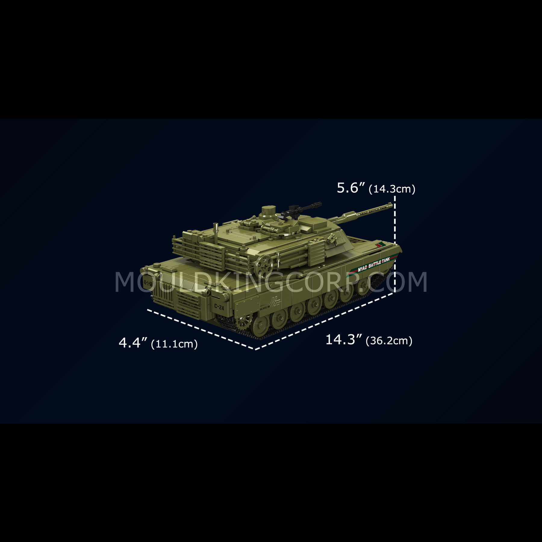 Kit De Construcción Mould King 20033 - Tanque Teledirigido 1168 Piezas - Control Por Mando Y App - Juguete +14 Años