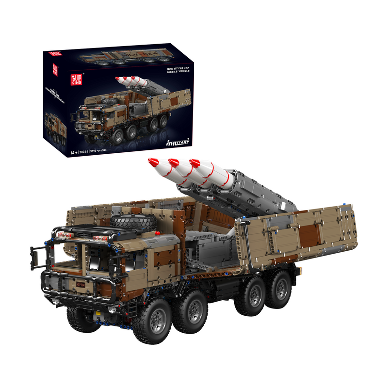 Mould King 20044/20045 Camion lance-missiles télécommandé 8x4, ensemble de construction militaire | 3 594 pièces