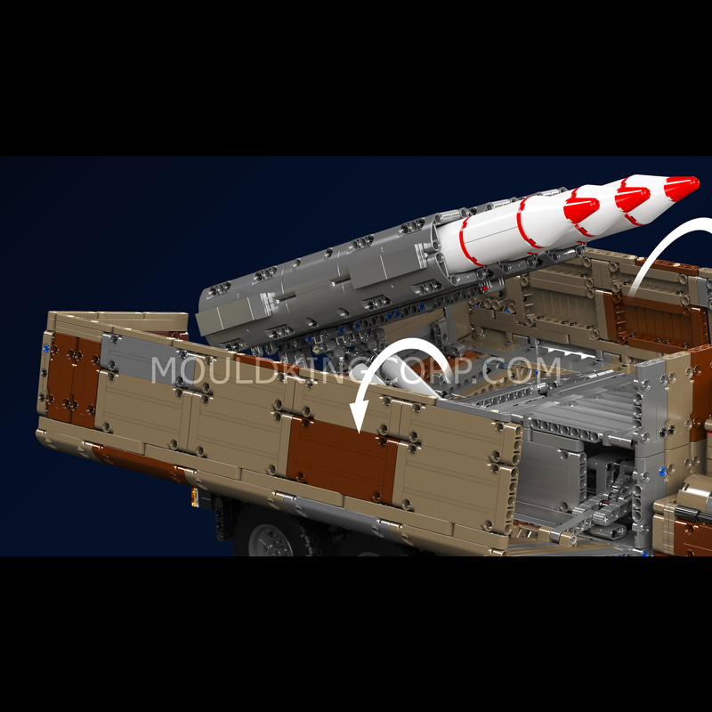 Mould King 20044/20045 Camion lance-missiles télécommandé 8x4, ensemble de construction militaire | 3 594 pièces