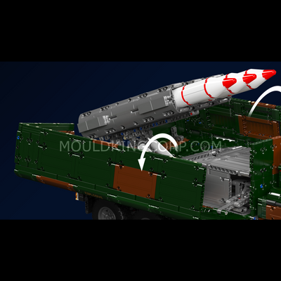 Mould King 20044/20045 Camion lance-missiles télécommandé 8x4, ensemble de construction militaire | 3 594 pièces