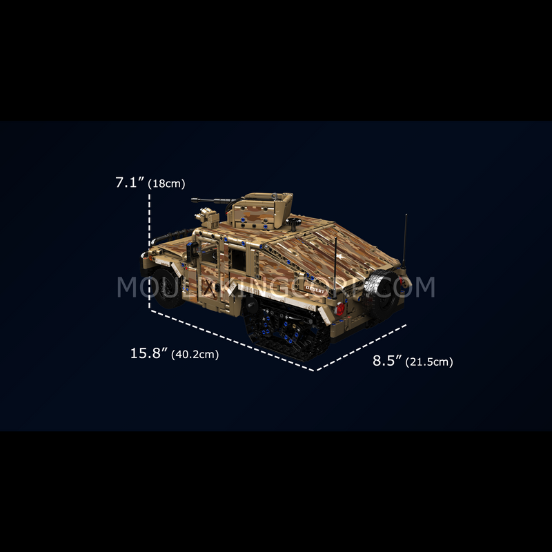 Mould King 20047 Remote-Controlled Desert Tracked Humvee Building Set | 2,094 Pcs