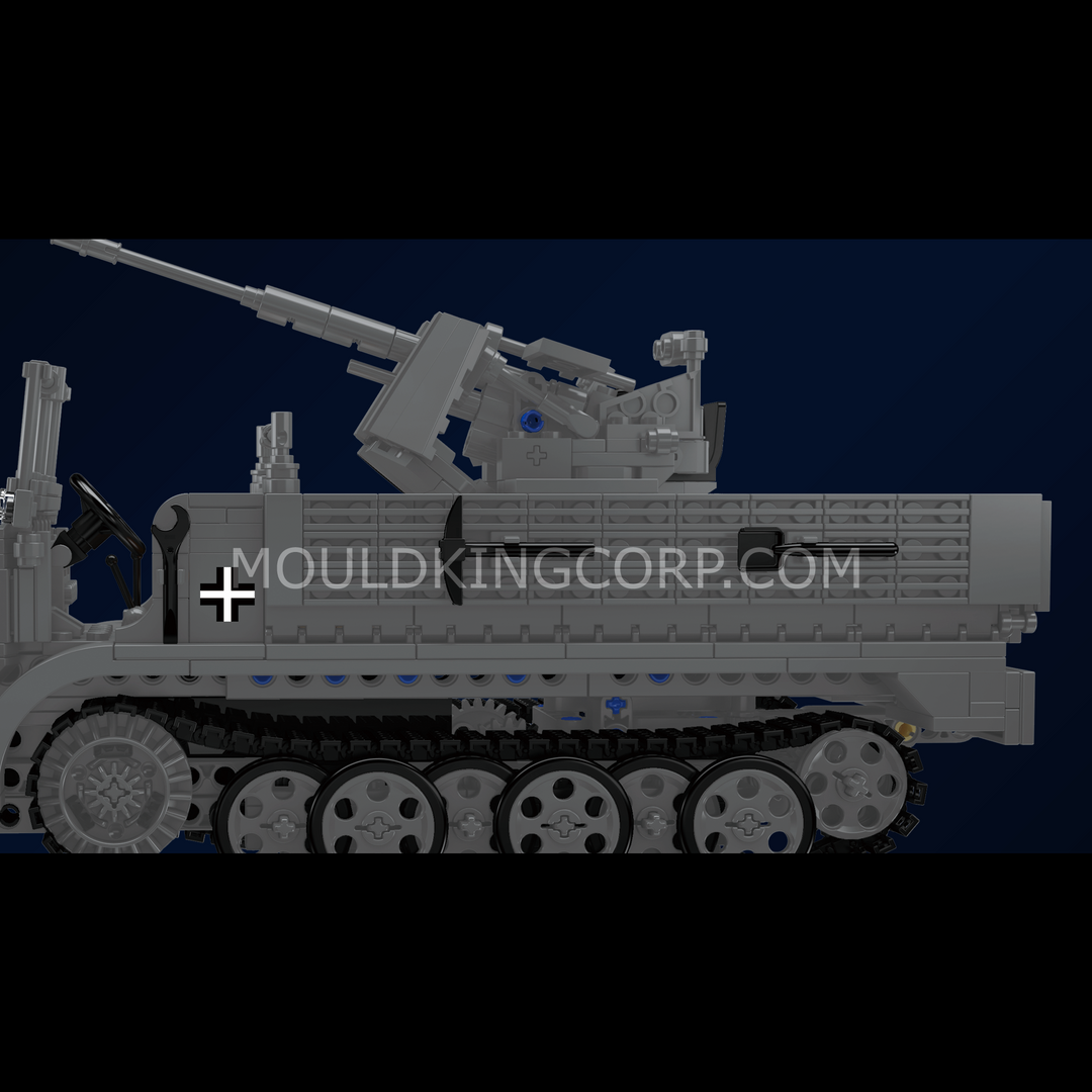 Mould King 20048 German 3.7cm Anti-Aircraft Half-Track Vehicle Building Set | 1,188 Pcs