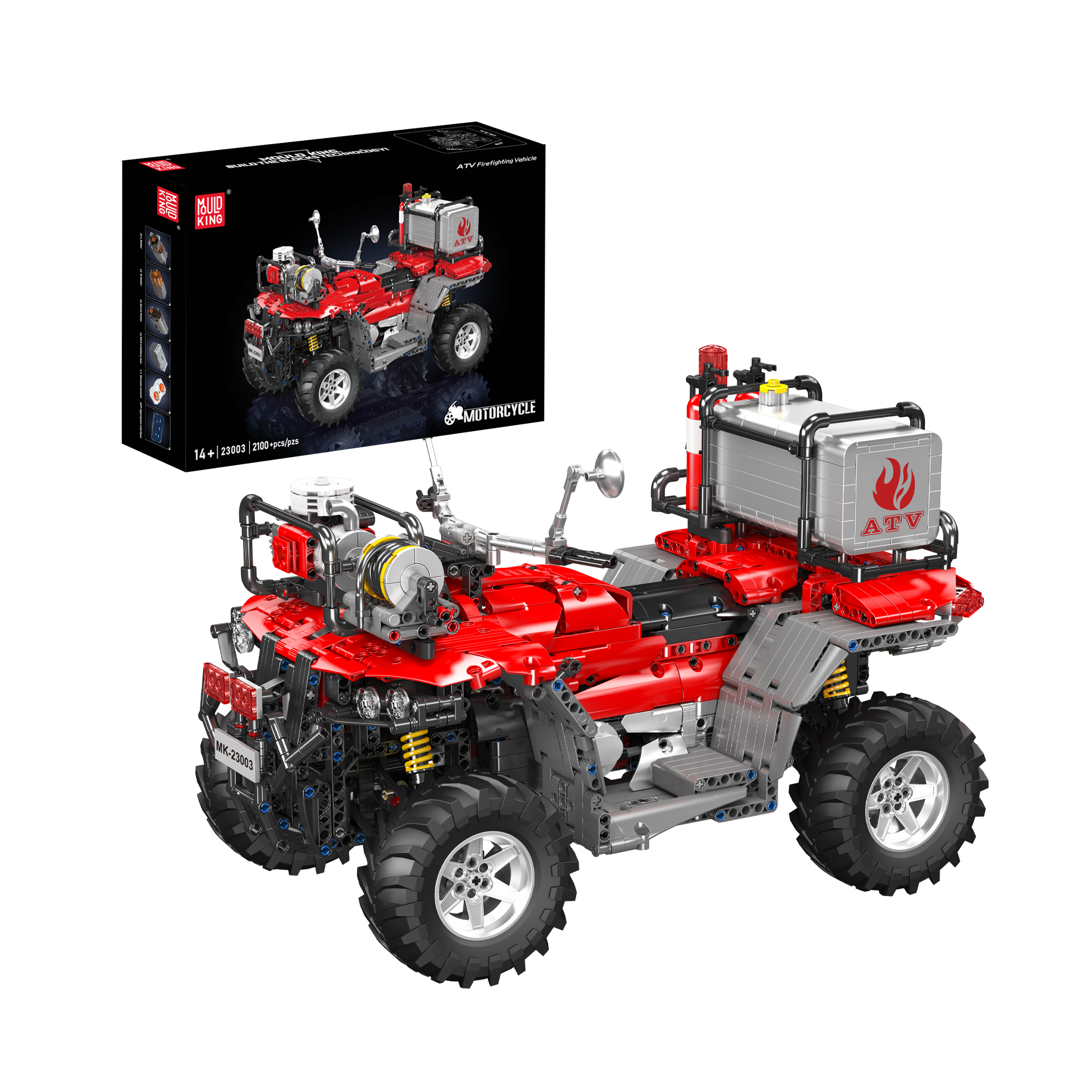 Mould King 23003 ATV Firefighting Rescue Vehicle Building Set | 2,100 ...