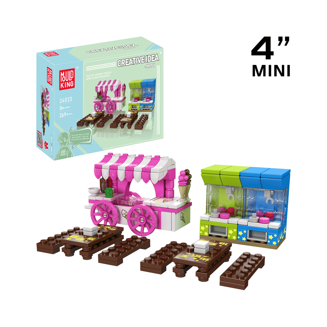 Mallenkoning 24033 Ice Scream Truck & Klauwmachine bouwset | 269 delig